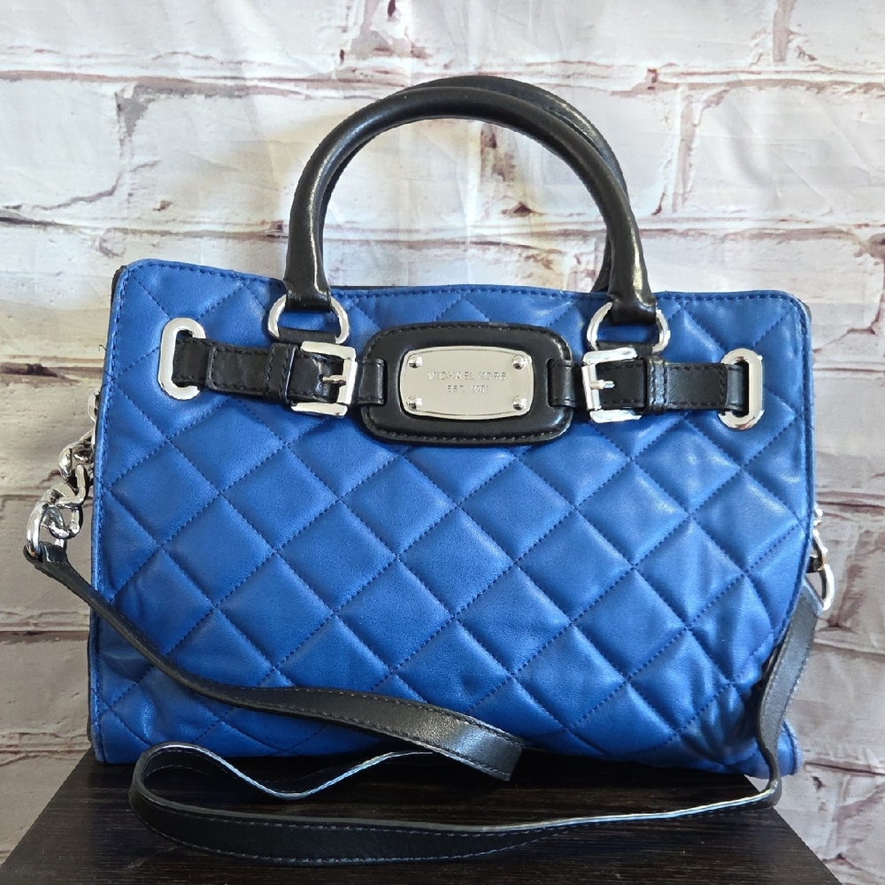 Michael Kors Quilted Blue Satchel